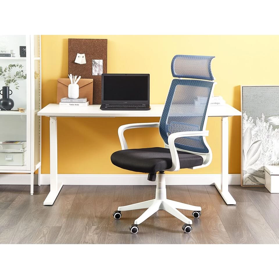 Beliani Bureaustoel LEADER - Zwart Polyester 4 Beliani Bureaustoel LEADER - Zwart Polyester - Image 2