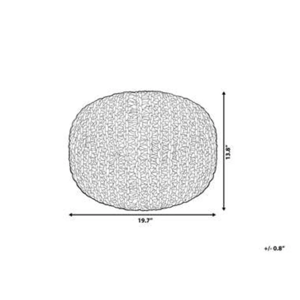 Beliani Poef CONRAD - Geel Katoen 5 Beliani Poef CONRAD - Geel Katoen - Image 3