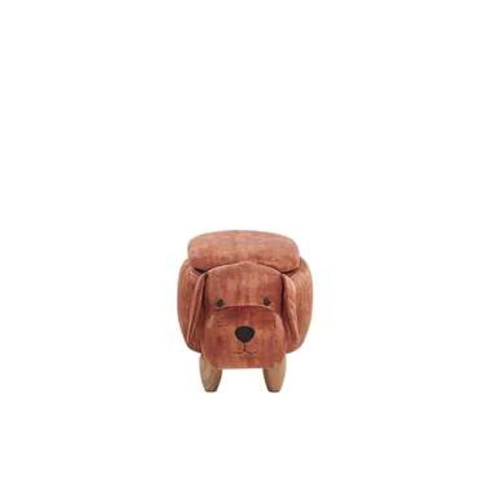 Beliani Dierenhocker DOGGY - Bruin Fluweel 6 Beliani Dierenhocker DOGGY - Bruin Fluweel - Afbeelding 4
