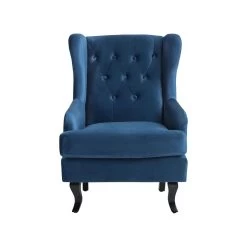 Beliani Fauteuil ALTA - Blauw Fluweel -ZitMeester ComfortDesign 0e718373392640d182bb8b0ea9dc87dc