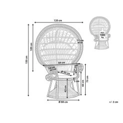 Beliani Fauteuil EMMANUELLE - Wit Rotan 8 Beliani Fauteuil EMMANUELLE - Wit Rotan -ZitMeester ComfortDesign 0ee7c2c134074a0f8bcbb76e7e30c91e
