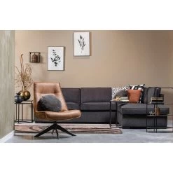 WOOOD Draaifauteuil Skyler - Kunstleer - Cognac - 94x67x85 -ZitMeester ComfortDesign 1000013720 0103