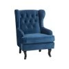 Beliani Fauteuil ALTA - Blauw Fluweel -ZitMeester ComfortDesign 1000014192