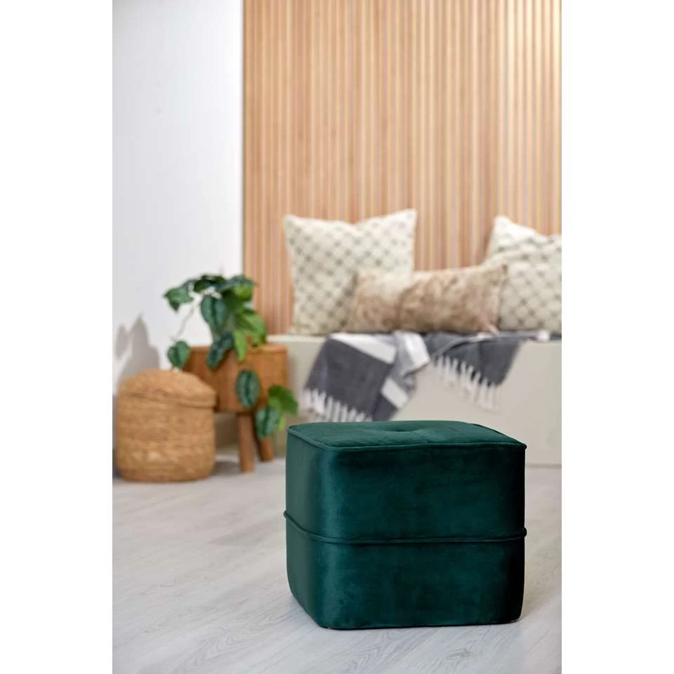 Poef Kiki - Donkergroen - 40x40x35 Cm 4 Poef Kiki - Donkergroen - 40x40x35 Cm - Image 2