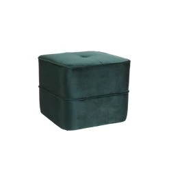 Poef Kiki - Donkergroen - 40x40x35 Cm