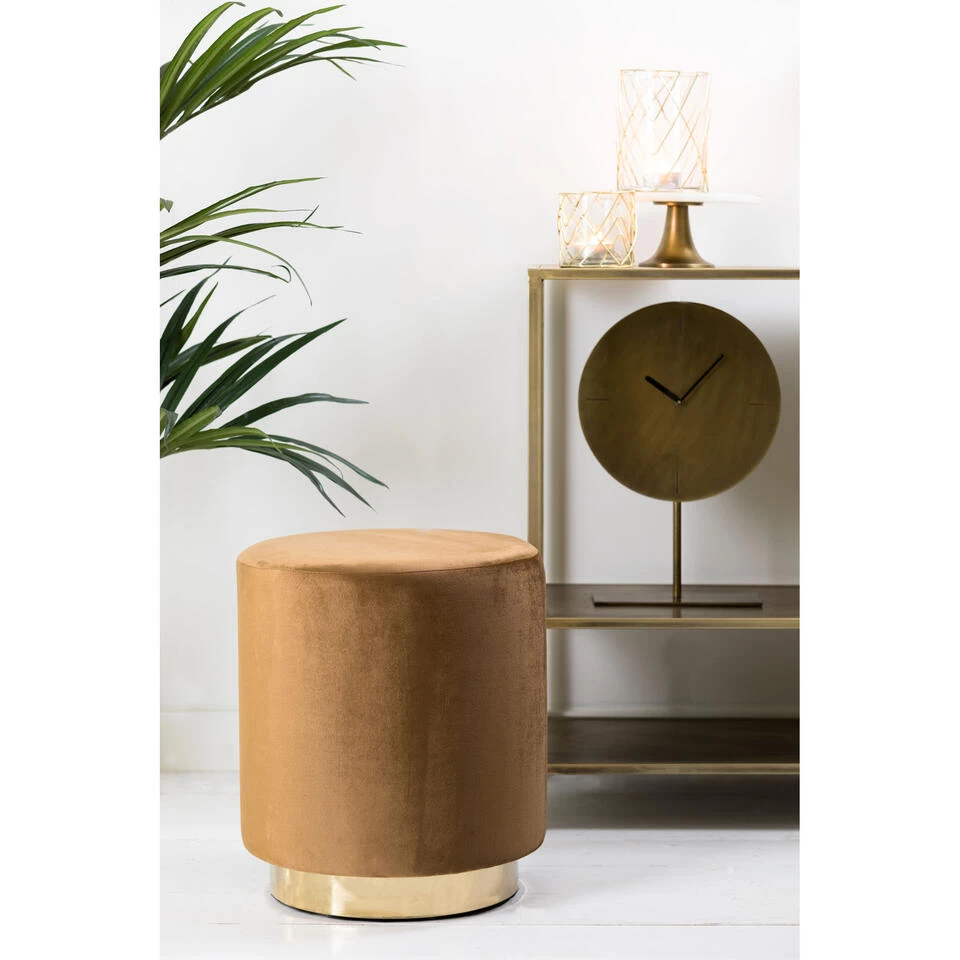 Poef Nadien - Velvet Karamel - Ø40cm 5 Poef Nadien - Velvet Karamel - Ø40cm - Image 3