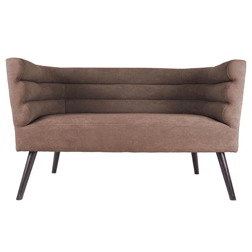 Leitmotiv Bank Explicit - Suede Look Chocolade Bruin - 128x71x74cm 3 Leitmotiv Bank Explicit - Suede Look Chocolade Bruin - 128x71x74cm