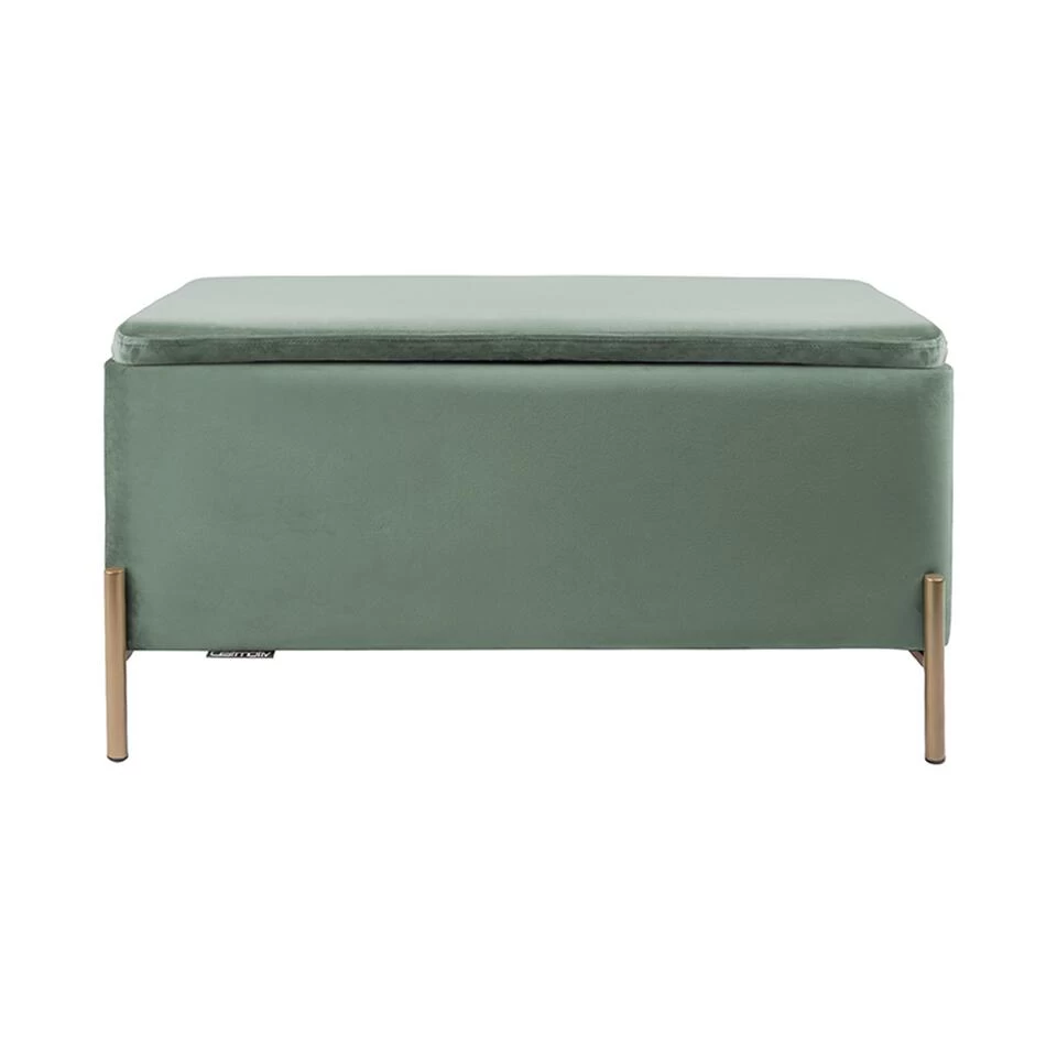 Leitmotiv Bank Snog XL - Velvet Jade Groen, Goud Geverfde Poten - 90x45x45cm 5 Leitmotiv Bank Snog XL - Velvet Jade Groen, Goud Geverfde Poten - 90x45x45cm - Image 3