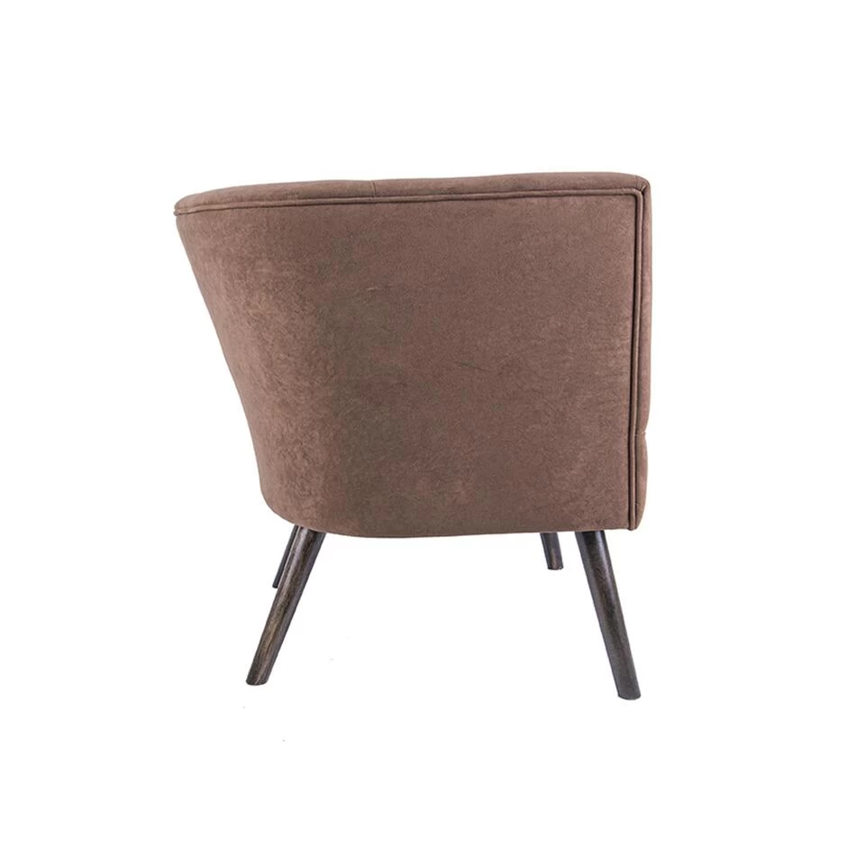 Leitmotiv Stoel Explicit - Suede Look Chocolade Bruin - 74x71x74cm 5 Leitmotiv Stoel Explicit - Suede Look Chocolade Bruin - 74x71x74cm - Image 3