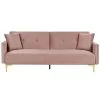 Beliani Driezitsbank - LUCAN Roze Fluweel 2 Beliani Driezitsbank - LUCAN Roze Fluweel -ZitMeester ComfortDesign 1000024471