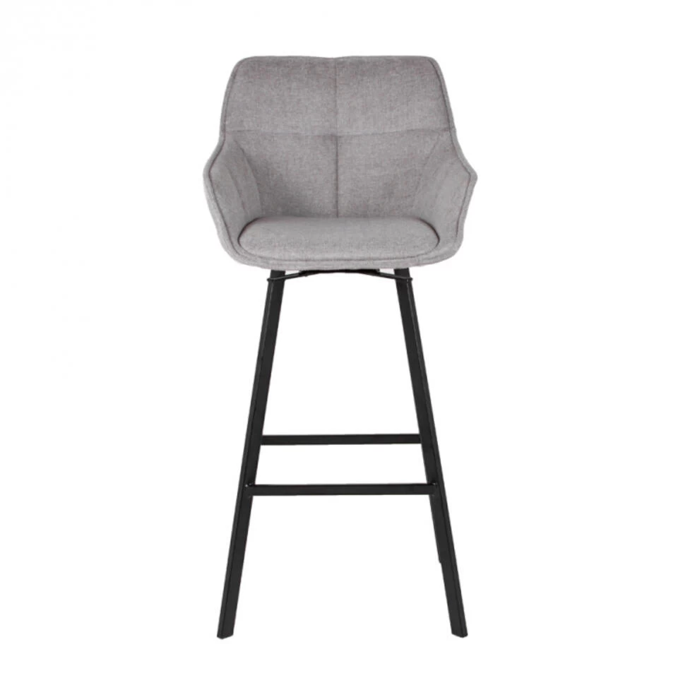 Giga Meubel Barkruk Grijs - Zithoogte 74cm - Metaal & Stof - Barkruk Shannon 3 Giga Meubel Barkruk Grijs - Zithoogte 74cm - Metaal & Stof - Barkruk Shannon