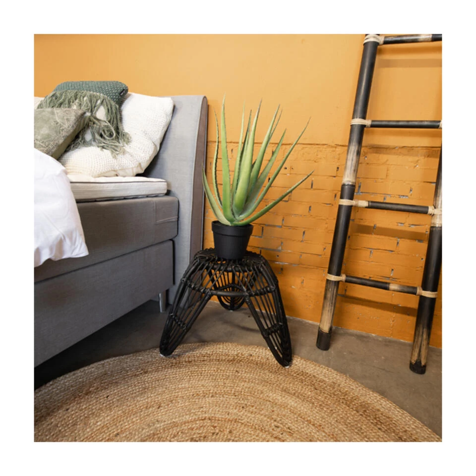 Giga Meubel Kruk Rotan Zwart - 55x55x40 5 Giga Meubel Kruk Rotan Zwart - 55x55x40 - Image 3