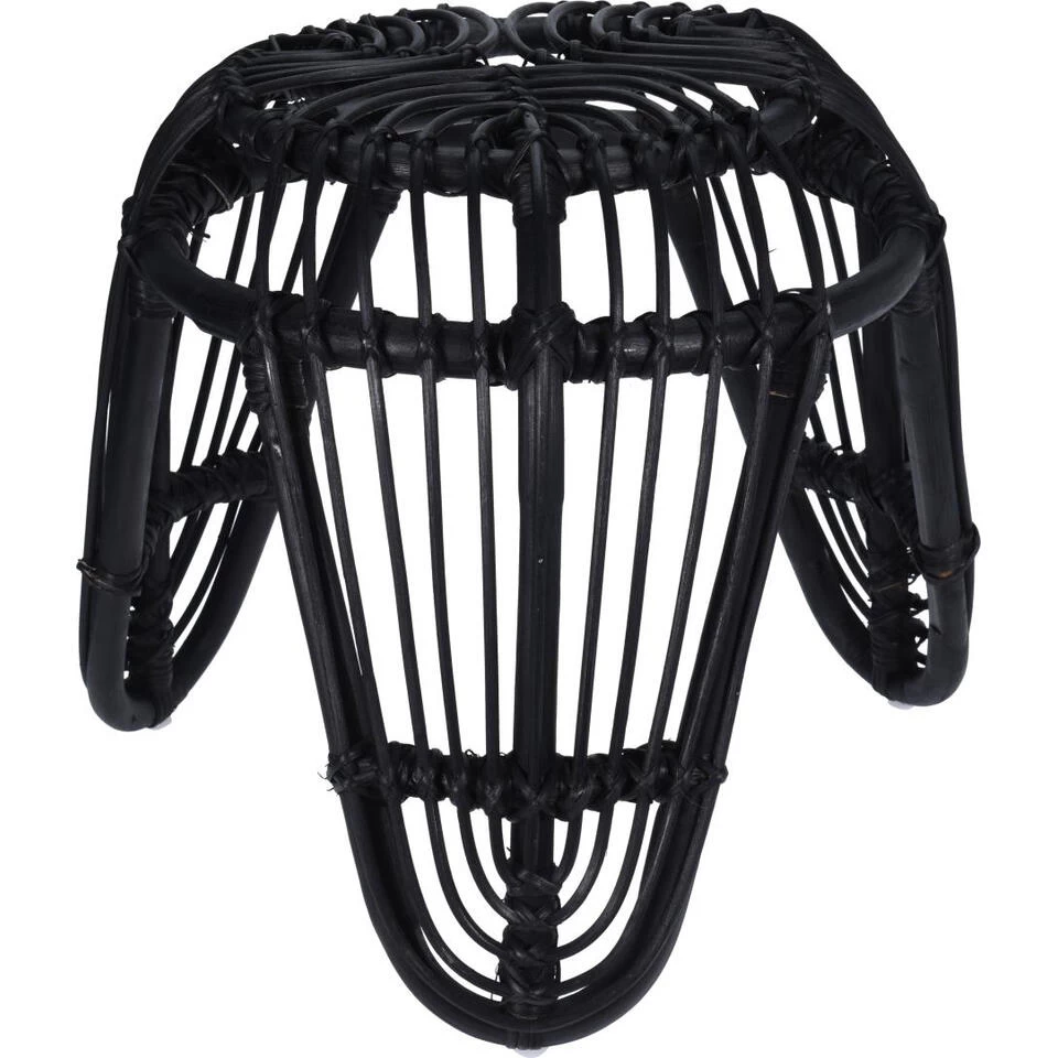 Giga Meubel Kruk Rotan Zwart - 55x55x40 3 Giga Meubel Kruk Rotan Zwart - 55x55x40