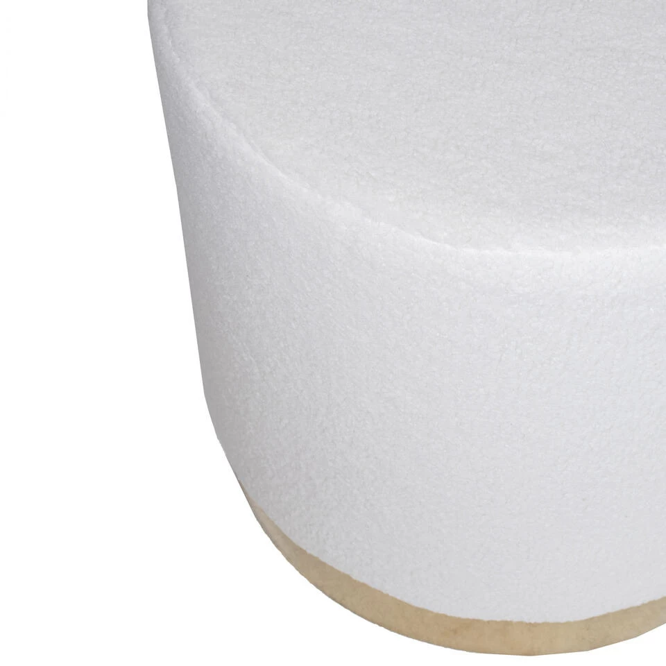 Giga Meubel Teddy Poef Wit - Met Gouden Onderstel - Poef Quinty 6 Giga Meubel Teddy Poef Wit - Met Gouden Onderstel - Poef Quinty - Image 4