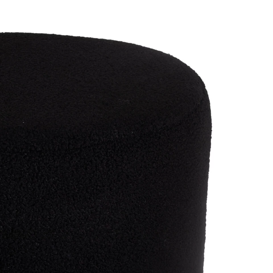 Giga Meubel Teddy Poef Zwart - Met Gouden Onderstel - Poef Quinty 4 Giga Meubel Teddy Poef Zwart - Met Gouden Onderstel - Poef Quinty - Image 2