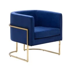 Beliani Fauteuil SIRKKA - Blauw Fluweel