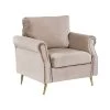 Beliani Fauteuil VIETAS - Beige Fluweel 1 Beliani Fauteuil VIETAS - Beige Fluweel -ZitMeester ComfortDesign 1000027709