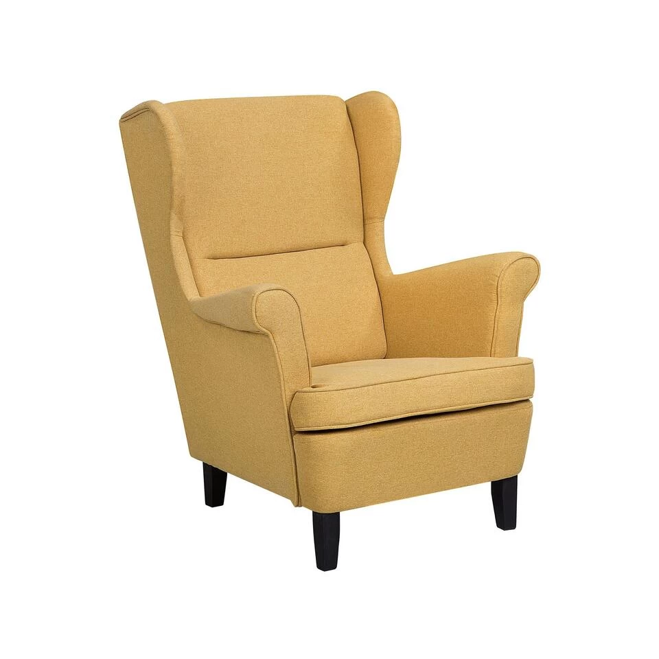 Beliani Oorfauteuil ABSON - Geel Polyester 3 Beliani Oorfauteuil ABSON - Geel Polyester