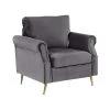 Beliani Fauteuil VIETAS - Grijs Fluweel -ZitMeester ComfortDesign 1000027755