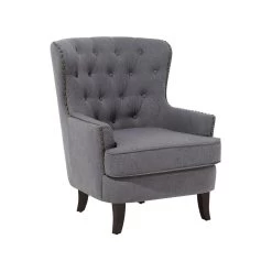 Beliani Fauteuil VIBORG - Grijs Polyester