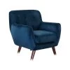 Beliani Fauteuil BODO - Blauw Fluweel 2 Beliani Fauteuil BODO - Blauw Fluweel -ZitMeester ComfortDesign 1000027769