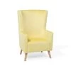 Beliani Oorfauteuil ONEIDA - Geel Fluweel -ZitMeester ComfortDesign 1000027802