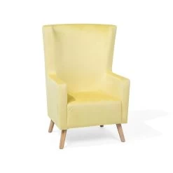 Beliani Oorfauteuil ONEIDA - Geel Fluweel