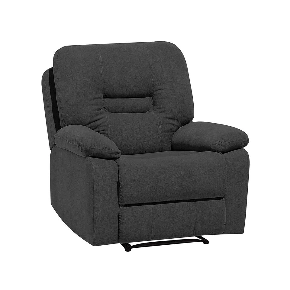 Beliani Fauteuil BERGEN - Grijs Polyester 3 Beliani Fauteuil BERGEN - Grijs Polyester