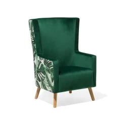 Beliani Oorfauteuil ONEIDA - Groen Fluweel