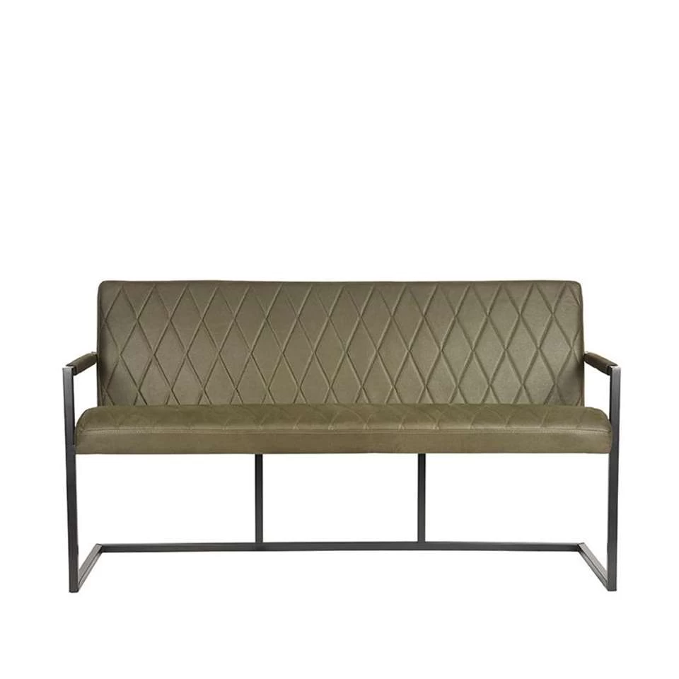 LABEL51 Eetkamerbank Denmark - Army Green - Microfiber - 155 Cm 4 LABEL51 Eetkamerbank Denmark - Army Green - Microfiber - 155 Cm - Image 2