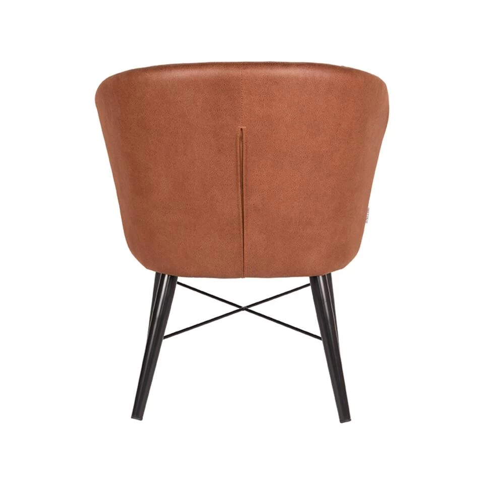 LABEL51 Fauteuil Wave - Cognac - Microfiber 5 LABEL51 Fauteuil Wave - Cognac - Microfiber - Image 3