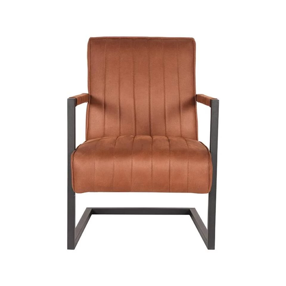LABEL51 Fauteuil Milo - Cognac - Microfiber 4 LABEL51 Fauteuil Milo - Cognac - Microfiber - Image 2