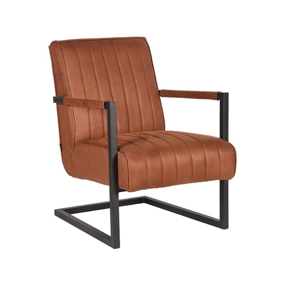 LABEL51 Fauteuil Milo - Cognac - Microfiber 3 LABEL51 Fauteuil Milo - Cognac - Microfiber