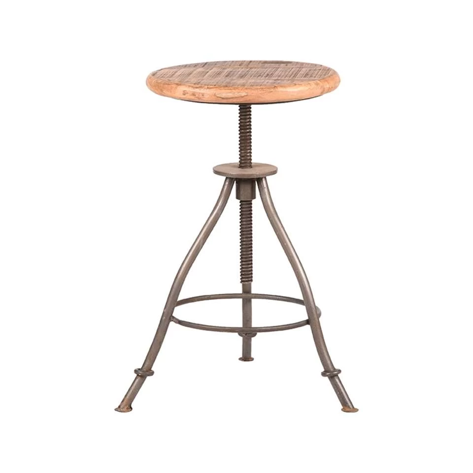 LABEL51 Kruk Jaipur - Grijs - Mangohout 4 LABEL51 Kruk Jaipur - Grijs - Mangohout - Image 2