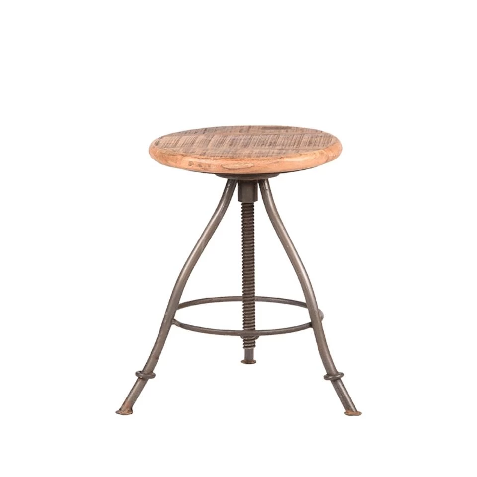 LABEL51 Kruk Jaipur - Grijs - Mangohout 3 LABEL51 Kruk Jaipur - Grijs - Mangohout