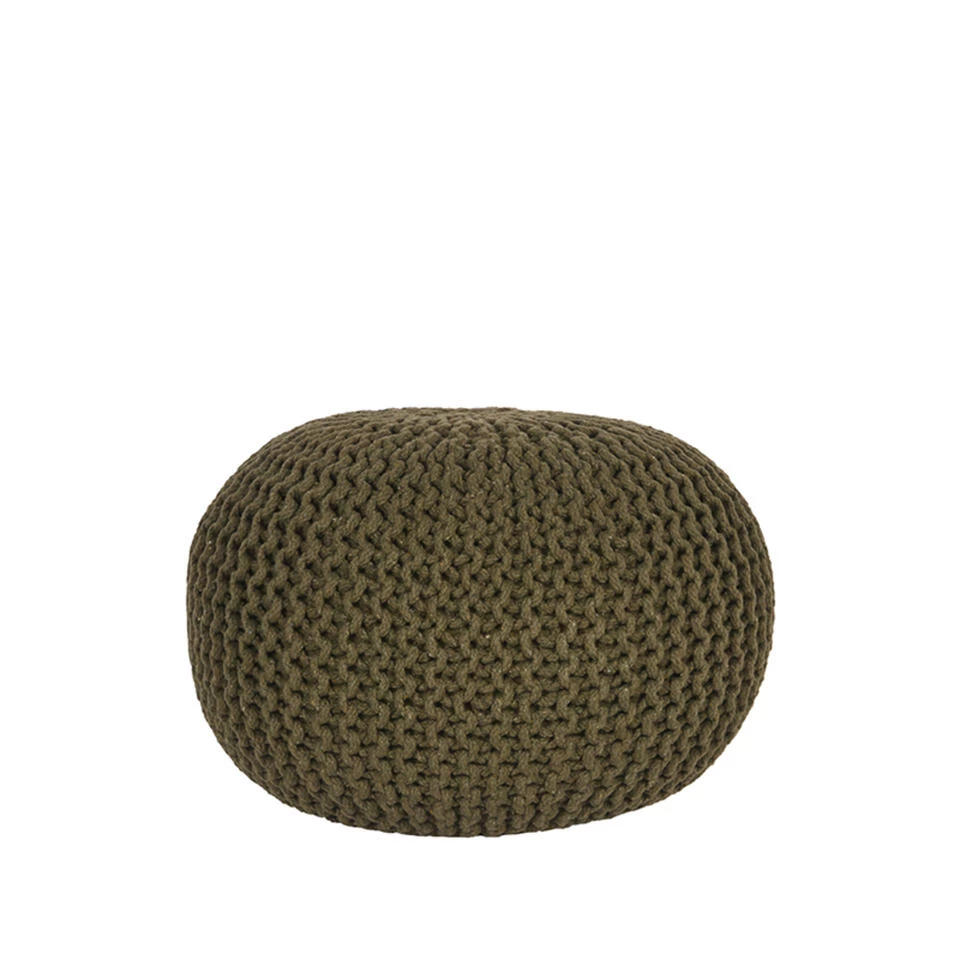 LABEL51 Poef Knitted - Army Green - Katoen - M 3 LABEL51 Poef Knitted - Army Green - Katoen - M