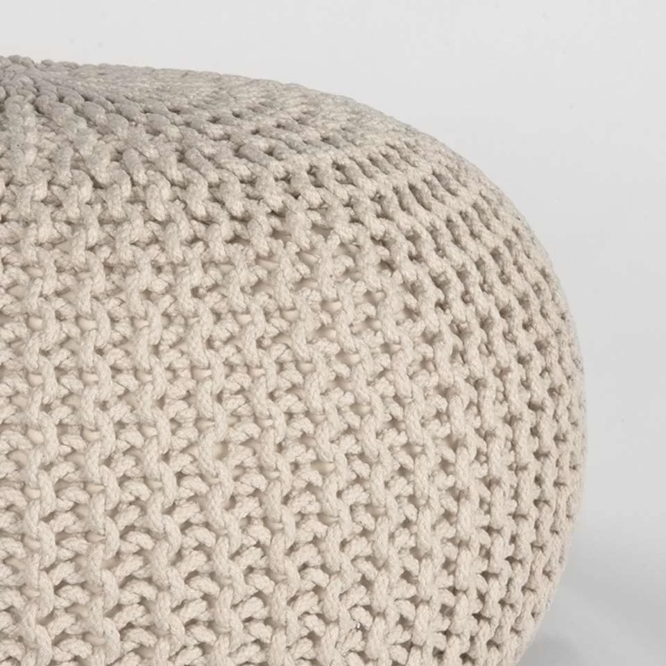 LABEL51 Poef Knitted - Naturel - Katoen - M 4 LABEL51 Poef Knitted - Naturel - Katoen - M - Image 2