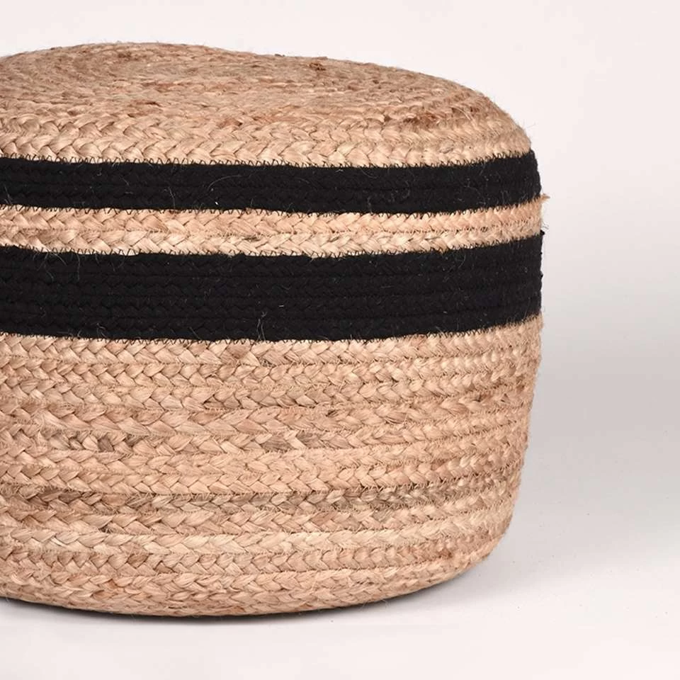 LABEL51 Poef Jute - Zwart - Jute - 50cm 4 LABEL51 Poef Jute - Zwart - Jute - 50cm - Image 2