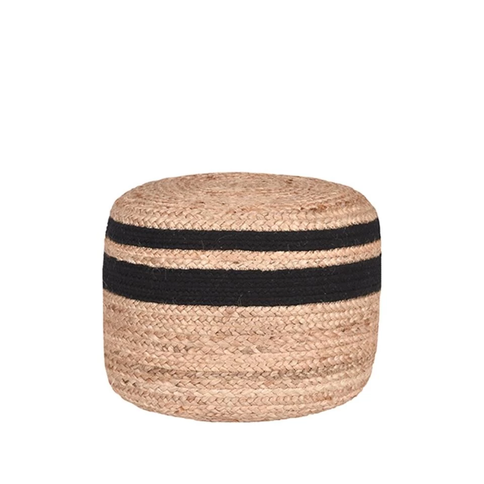 LABEL51 Poef Jute - Zwart - Jute - 50cm 3 LABEL51 Poef Jute - Zwart - Jute - 50cm
