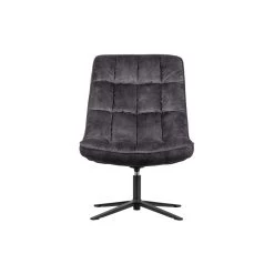 WOOOD Job Draaifauteuil - Velvet - Antraciet - 101x70x85 -ZitMeester ComfortDesign 1000031100 0103