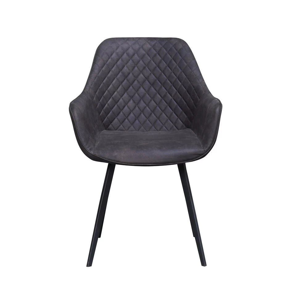 Livingfurn - Eetkamerstoel Luca Antraciet - Stof - 60x50x85 4 Livingfurn - Eetkamerstoel Luca Antraciet - Stof - 60x50x85 - Image 2