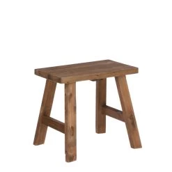 Mica Decorations Bold Houten Krukje - L38 Cm - Gerecycled Hout