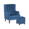 Beliani Fauteuil SANDSET - Blauw Fluweel -ZitMeester ComfortDesign 1000038678