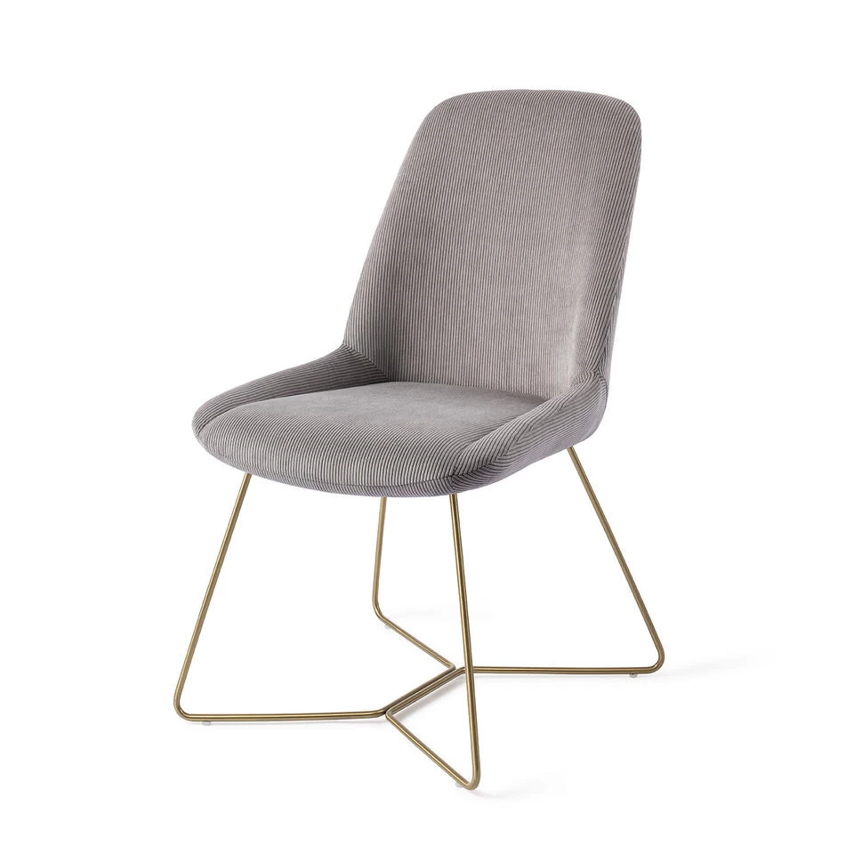 Urban Lifestyle Eetkamerstoel Lyndon - Grey, H Frame Goud 4 Urban Lifestyle Eetkamerstoel Lyndon - Grey, H Frame Goud - Image 2