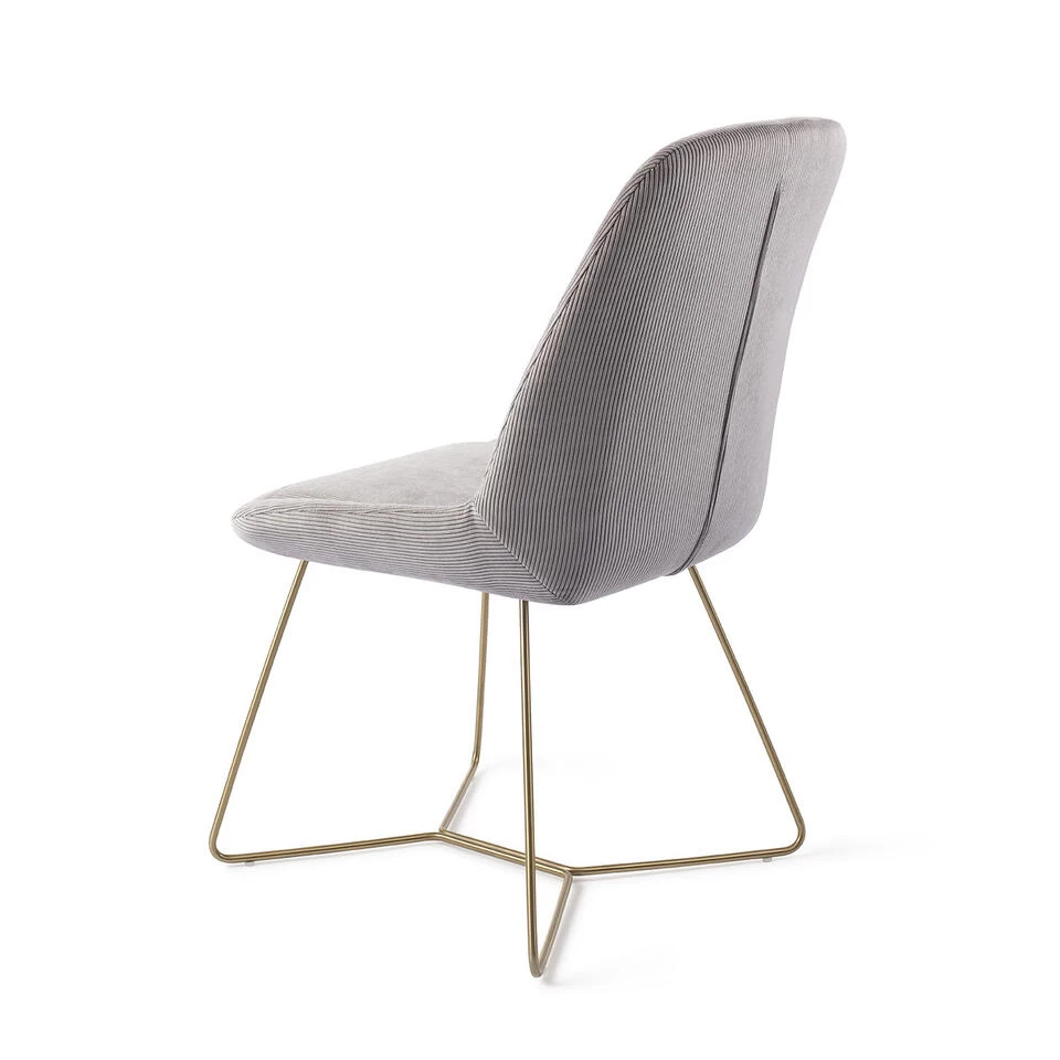 Urban Lifestyle Eetkamerstoel Lyndon - Grey, H Frame Goud 6 Urban Lifestyle Eetkamerstoel Lyndon - Grey, H Frame Goud - Image 4