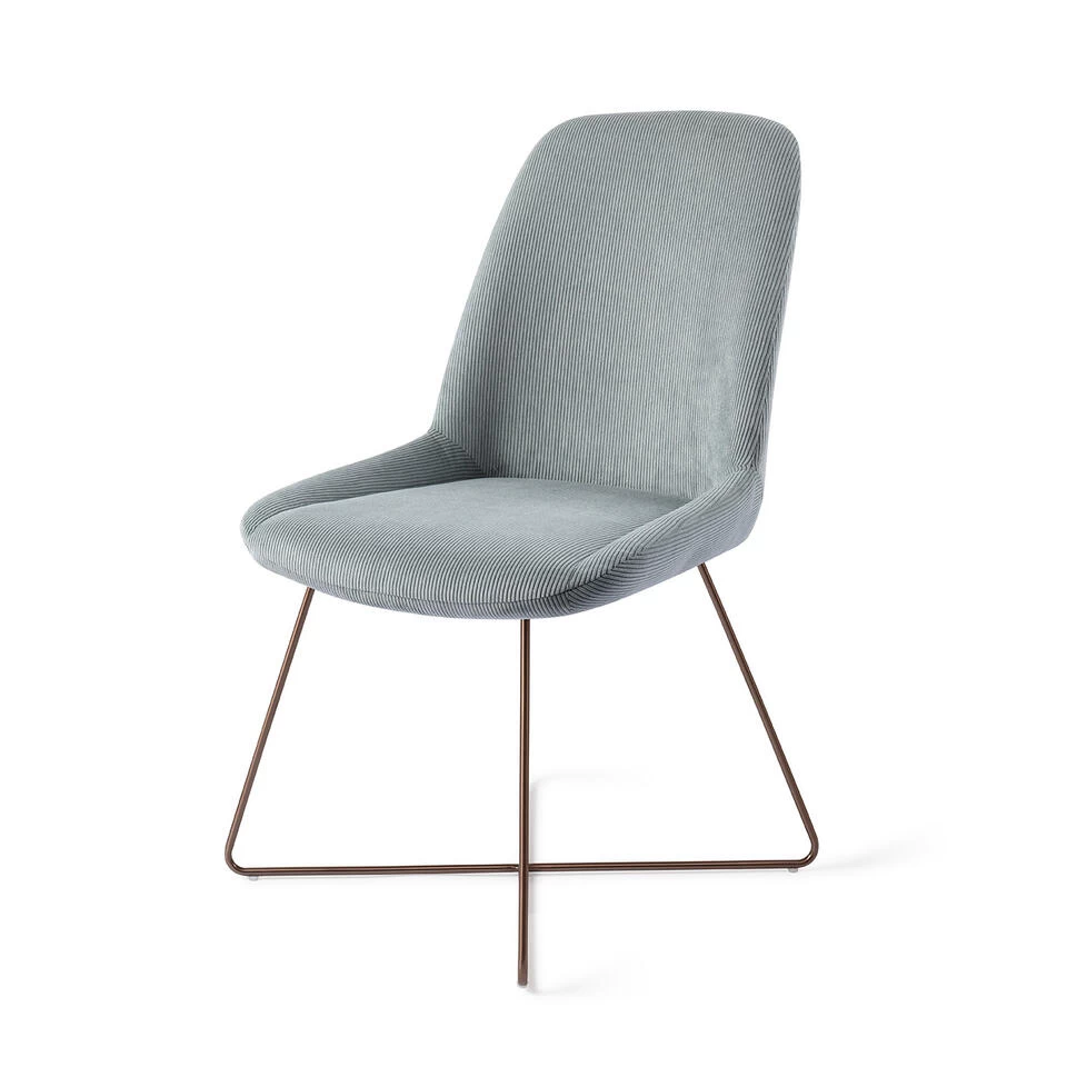 Urban Lifestyle Eetkamerstoel Lyndon - Blauw, X Frame Brons 4 Urban Lifestyle Eetkamerstoel Lyndon - Blauw, X Frame Brons - Image 2