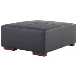 Beliani Ottomaan LUNGO - Zwart Leer