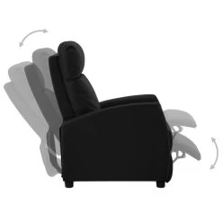 VidaXL Fauteuil Verstelbaar Kunstleer Zwart 8 VidaXL Fauteuil Verstelbaar Kunstleer Zwart -ZitMeester ComfortDesign 1000041959 0102
