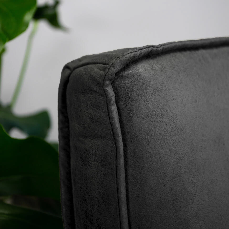 Industriële Draaibare Fauteuil Antraciet Tommy Eco Leer - Leder - Grijs 6 Industriële Draaibare Fauteuil Antraciet Tommy Eco Leer - Leder - Grijs - Image 4