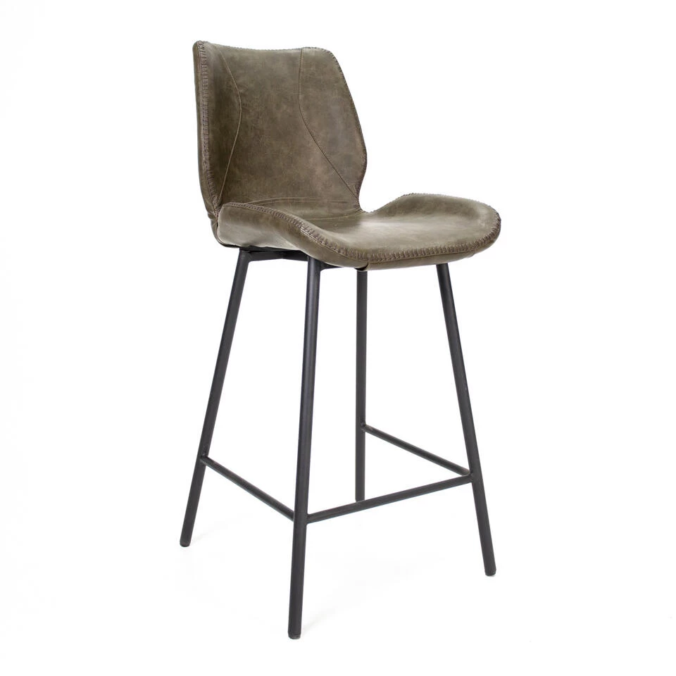 Industriële Barkruk Beau Groen - Zithoogte 67 Cm - Kunstleder - Groen 3 Industriële Barkruk Beau Groen - Zithoogte 67 Cm - Kunstleder - Groen